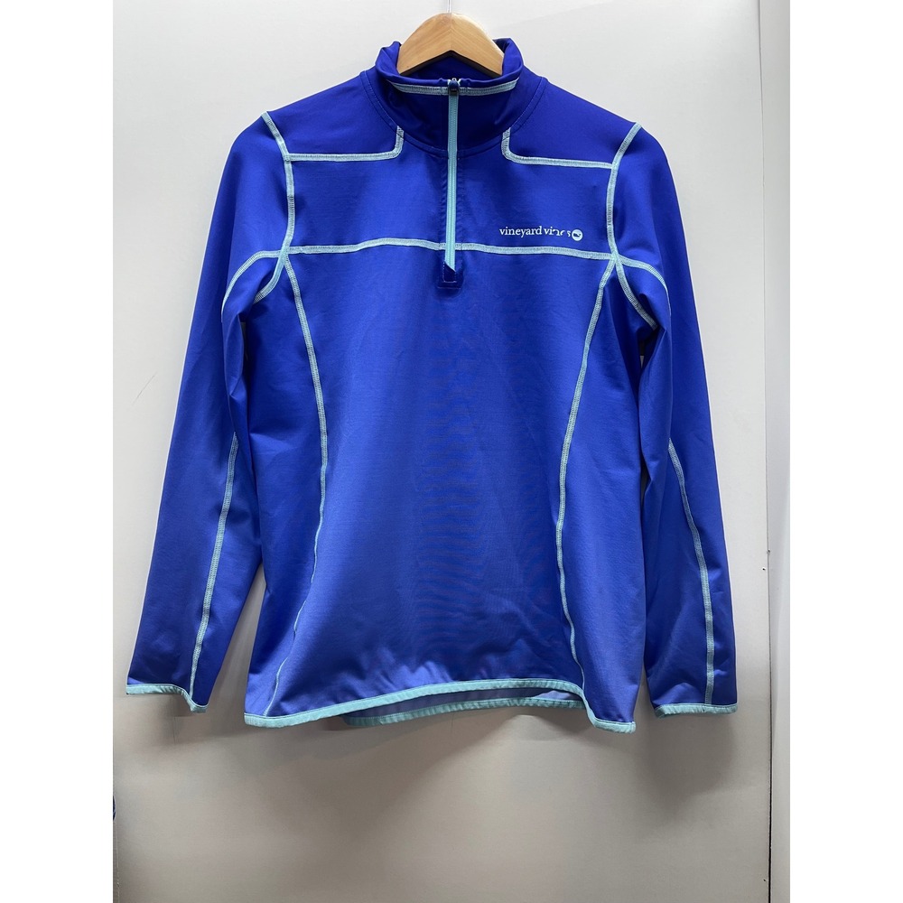 Vineyard Vines Performance Womens Medium Blue Quarter Zip Pullover Active Top